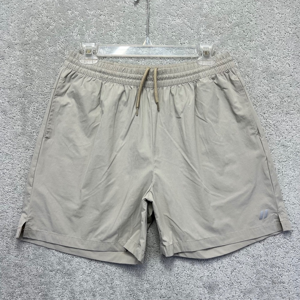 Haus Athletic Shorts Mens Large‎ Beige Elastic Waist Pockets Gym Workout Running
